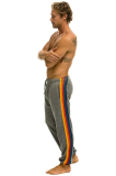 Aviator Nation  5 STRIPE SWEATPANTS - HEATHER GREY1