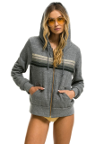 Aviator Nation 5 STRIPE HOODIE - HEATHER GREY // GREY