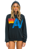 Aviator Nation LOGO STITCH PULLOVER RELAXED HOODIE - CHARCOAL