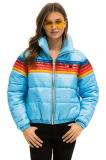 Aviator Nation 5 STRIPE LUXE APRES PUFFER JACKET - GLOSSY SKY