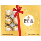 Ferrero Rocher Gourmet Milk Chocolate Hazelnut Chocolate Gift Box 5.3 oz