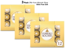 Ferrero Rocher Milk Chocolate Hazelnut Gourmet Chocolates 12 Count 3 Pack