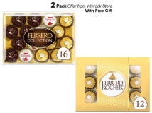 Ferrero Rocher Premium Gourmet Milk Chocolate Hazelnut Chocolates 12 Count