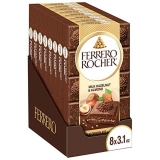 Ferrero Rocher Premium Milk Chocolate Hazelnut Almond Bars Individually Wrapped 3.1 Oz Pack