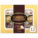 Ferrero Rocher Collection 12 Count Premium Gourmet Assorted Hazelnut Milk Chocolate