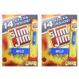 Slim Jim Mild Snack AIF4 Sticks 0.28 Ounce 14 Count Pack of 2