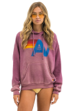 AVİATOR NATİON VINTAGE LOGO RELAXED PULLOVER HOODIE - FADED BERR
