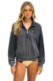 AVİATOR NATİON ESSENTIAL HALF ZIP RELAXED SWEATSHIRT - FADED SMOKE
