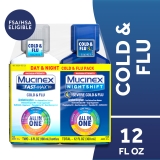 Mucinex Fast-Max Cold Flu Nightshift Severe Medicine OTC Cough Relief 2x6 fl oz