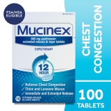 Mucinex 12 Hour Expectorant OTC Medicine Excess Mucus Relief Chest Congestion 100 Tablets
