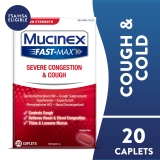 Mucinex Fast-Max Severe Congestion Cough Medicine OTC Sinus Nasal Decongestant 20 Caplets