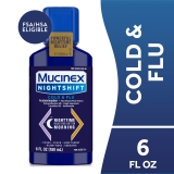 Mucinex Nightshift Cold Flu Medicine Fever Reducer OTC Nighttime Cough Relief 6 fl oz