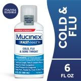 Mucinex Fast-Max Cold Flu and Sore Throat Relief OTC Cough Suppressant Expectorant 6 fl oz