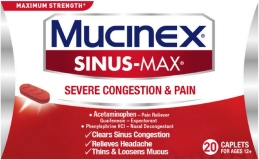 Mucinex Sinus Max Severe Congestion Relief Caplets 20 Count