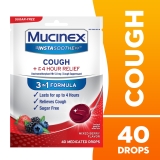 Mucinex Instasoothe Sugar Free Cough Drops for Adults Dextromethorphan HBr Non Menthol Mixed Berry 40ct