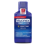 Mucinex Fast Max Nighttime Cold Flu Liquid Maximum Strength 6oz Each