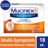 Mucinex D Tablets for Expectorant and Nasal Decongestant 18 Count
