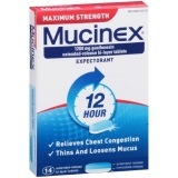 Mucinex 12 Hr Max Strength Chest Congestion Expectorant Tablets 14ct Pack of 2