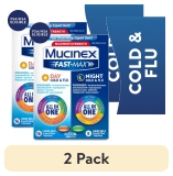 Mucinex Fast-Max Day & Night Cold Flu Medicine 2 Pack OTC Cough Relief 24 Liquid Gels