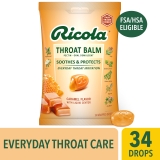 Ricola Caramel Throat Balm 34 Count for Soothing Relief