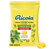 Ricola Sugar Free Lemon Mint Throat Drops for Refreshing Throat Relief and Oral Anesthetic 105 Count