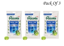 Ricola Max Cool Menthol Nasal Care - Cough Suppressant Drops 34 Each (Pack Of 3)