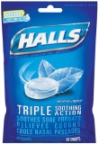 HALLS  Menthol Eucalyptus Triple Action Drops 30 Each Pack of 2