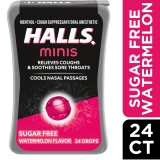 HALLS Minis Watermelon Flavor Sugar Free Cough Drops 24 Drops