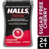 HALLS Minis Cherry Sugar Free Cough Drops 24 Count