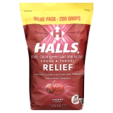 HALLS  Cherry Cough Suppressant Oral Anesthetic Cough Drops 200 Count