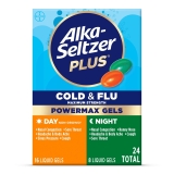 Alka-Seltzer Plus Powermax Cold Flu Medicine Day Night Liquid Gels 24 Count