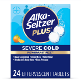 Alka-Seltzer Plus Powerfast Fizz Severe Cold Medicine Orange Zest Effervescent Tablets 24 Count