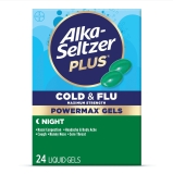 Alka-Seltzer Plus Powermax Night Cold Flu Medicine Liquid Gels 24 Count