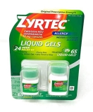 Zyrtec Cetirizine HCI Antihistamine 10mg 65 Liquid Gels 25 + 40 Count Bottles