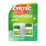 Zyrtec 24 Hour Allergy Relief Antihistamine Capsules 2 Bottles 65 Ct Bundled Pack