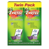Zyrtec 24 Hour Childrens Allergy Syrup Grape Twin Pack 4 fl. oz