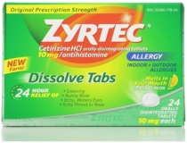 Zyrtec 24 Hour Allergy Dissolve Tablets Citrus 24 ea