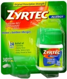 Zyrtec Allergy 10mg Pills 30-Pack - Fast Relief for Allergies