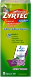 Zyrtec 24 Hour Childrens Allergy Syrup Cetirizine Dye & Sugar Free Grape Flavor 8 oz Pack of 2