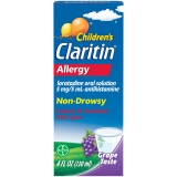 Claritin Non Drowsy Allergy Medicine for Kids Loratadine Antihistamine Grape Syrup 4 fl oz