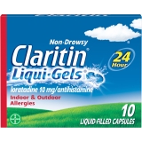 Claritin Liqui Gels 24 Hour Non Drowsy Allergy Medicine Loratadine Antihistamine Capsules 10 Ct