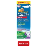 Claritin Childrens 24 Hour Allergy Medicine for Kids Non-Drowsy Relief Loratadine Antihistamine Grape Flavored Syrup 8 oz
