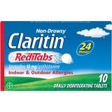 Claritin RediTabs 24 Hour Non Drowsy Allergy Medicine Loratadine Antihistamine Tablets 10 Ct