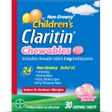 Claritin Kids Loratadine Antihistamine Bubblegum Chewable Tablets 30 Count