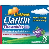 Claritin Kids Loratadine Antihistamine Grape Chewables 30 Tablets