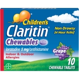 Claritin Kids Loratadine Antihistamine Grape Chewable Tablets 10ct Deal