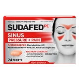 Sudafed PE Sinus Pressure Pain Relief Decongestant Tablets 24 Ct