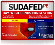Sudafed  PE Day Night Sinus Pressure Congestion Tablets 20 ea Pack of 2
