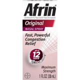 Afrin Original Nasal Spray Maximum Strength 12Hr Congestion Relief 1 oz for Nasal Congestion Relief