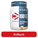 Dymatize ISO100 Vanilla Flavored Whey Protein Powder 20 Servings